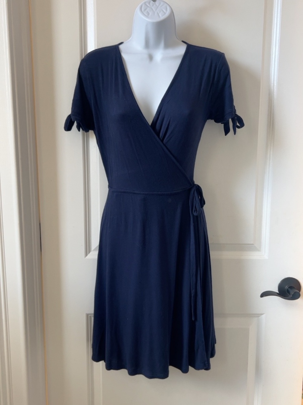 Pink Rose Vintage Navy Wrap Dress